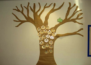 The Readathon tree, before it filled with leaves