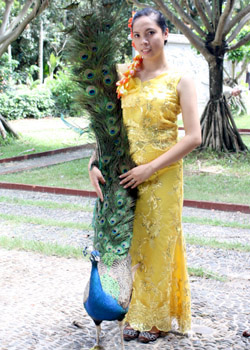 Nawla with a peacock
