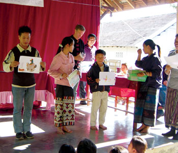 An art contest for children in Luang Prabang.