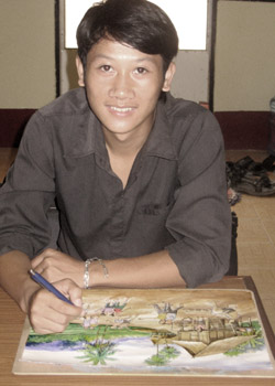 Noy, an art student in Vientiane, is one of our artists.